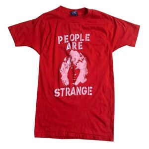 Vintage People Are Strange Jim Morrison Red T Shirt (Size M)